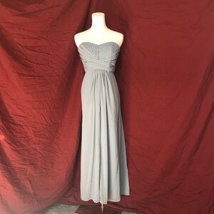 Prom David's Bridal Elegant Gray Strapless Dress Size 0 Extra Small